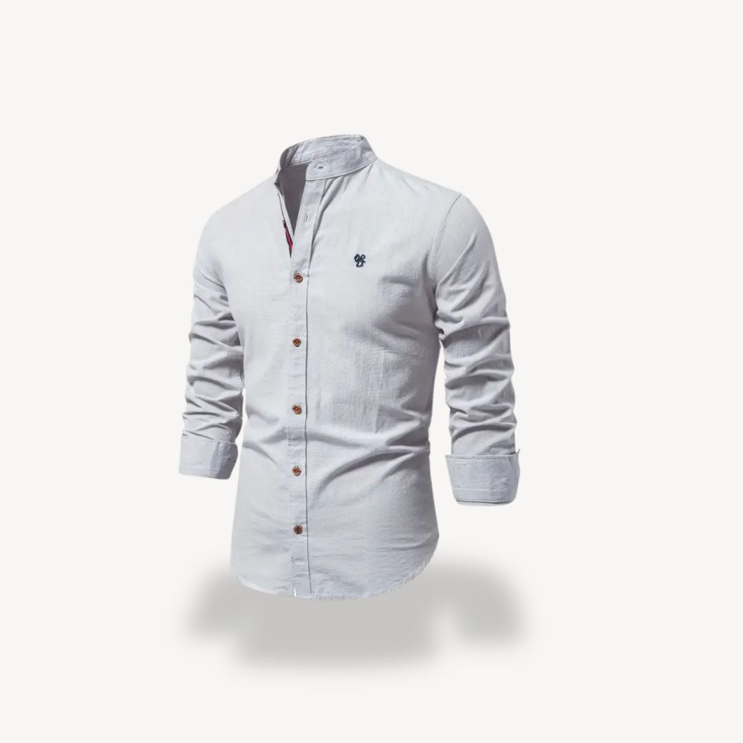 Men's Casual Mandarin Collar Shirt | Loravelle