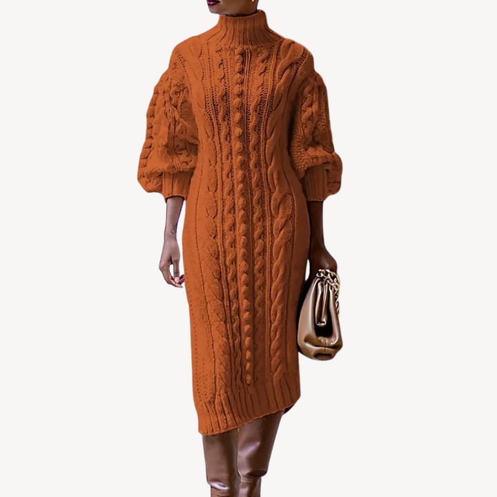 Cable Knit Turtleneck Dress for Women | Loravelle