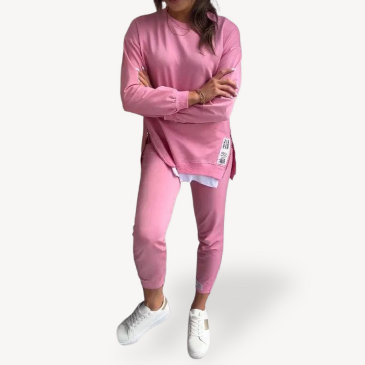 Women's Sweatshirt & Jogger Set Cotton Two-Piece Outfit | Loravelle