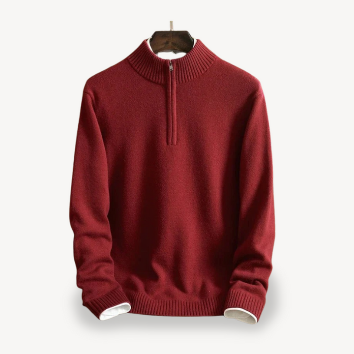 Quarter Zip High Neck Knit Sweater Men | Loravelle