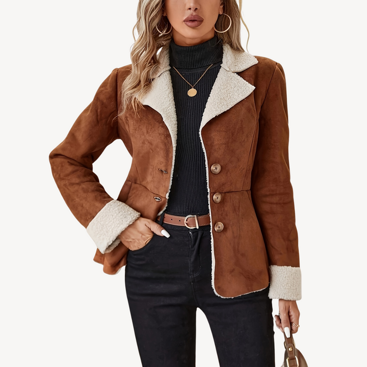 Women's Fleece-Lined Suede Jacket | Loravelle