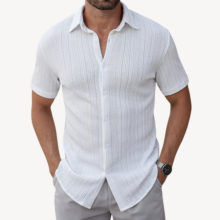 Men's Textured Short Sleeve Shirt - Stylish & Comfortable | Loravelle