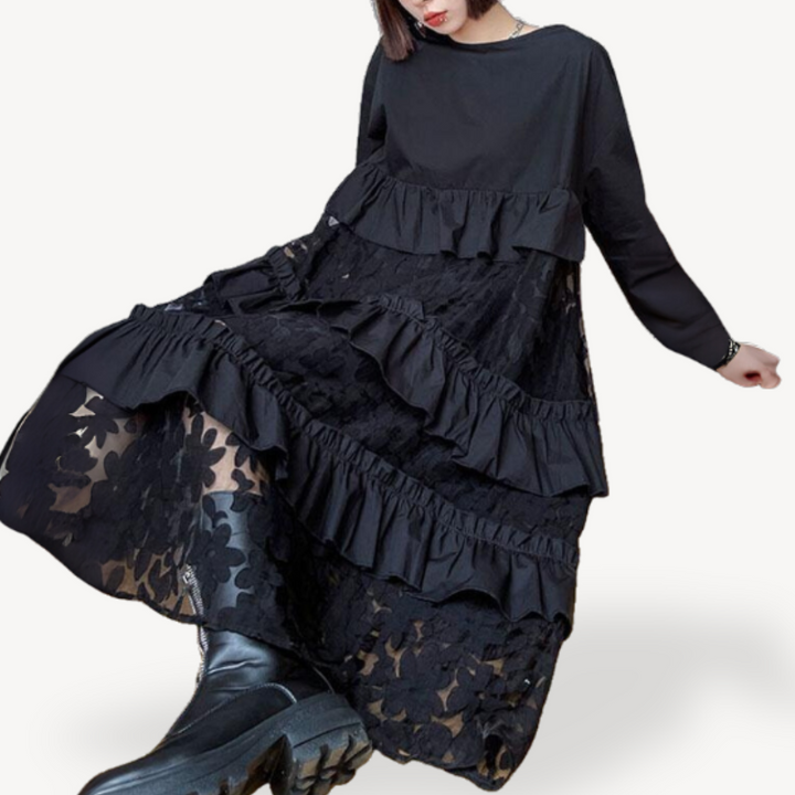 Women's Ruffle Tiered Lace Dress | Loravelle