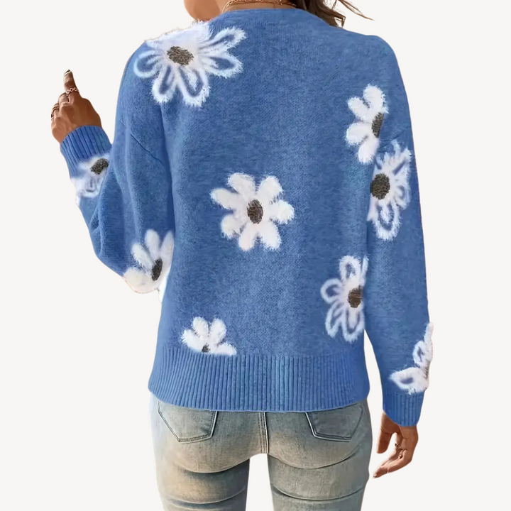 Women's Floral Print Knit Cardigan Sweater | Loravelle