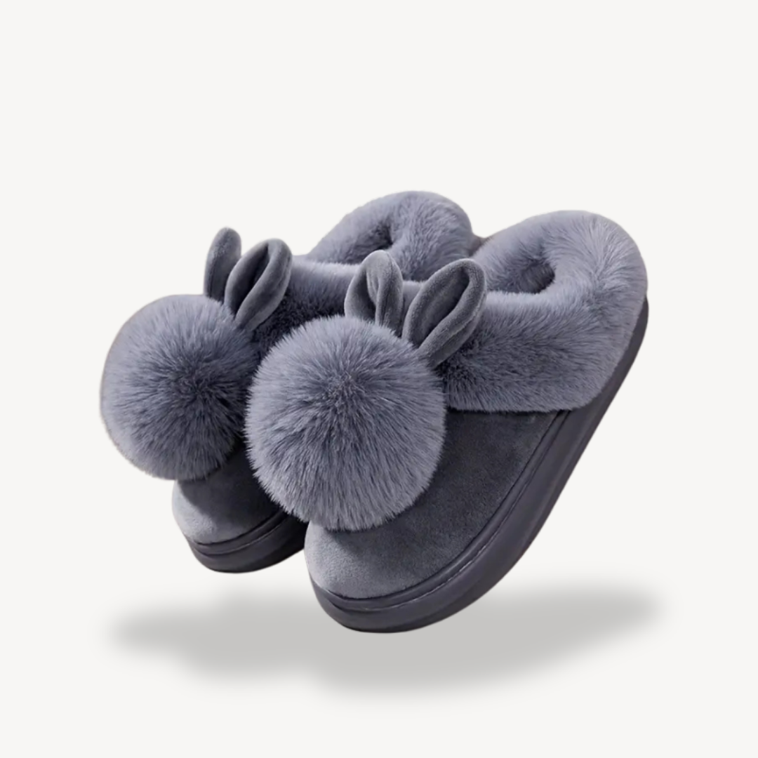 Women's Orthopedic Fluffy Rabbit Ear House Slippers | Loravelle