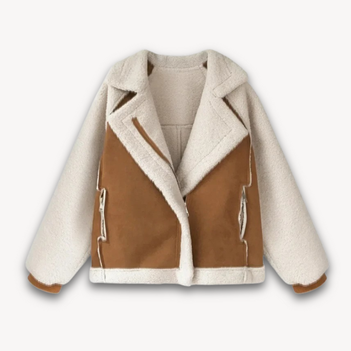 Loravelle | Women's Shearling-Lined Faux Suede Jacket, Warm Winter Coat, Casual Style