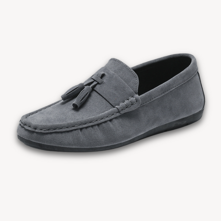 Loravelle | Men's Tassel Suede Loafers - Stylish Casual Shoes for Adults