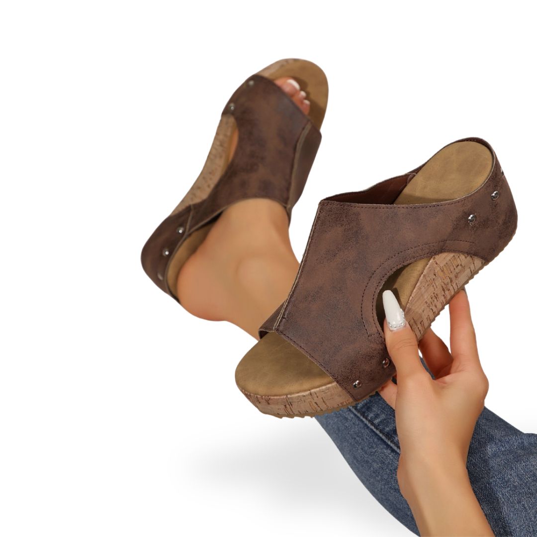 Cork Wedge Orthopedic Sandals Women | Loravelle