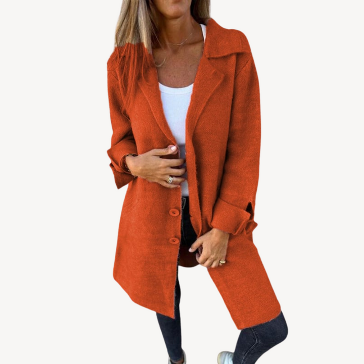 Women's Wool Blend Longline Button Front Coat | Loravelle