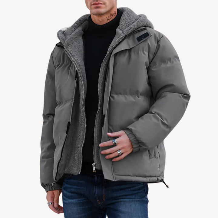 Sherpa-Lined Hooded Puffer Jacket Men | Loravelle