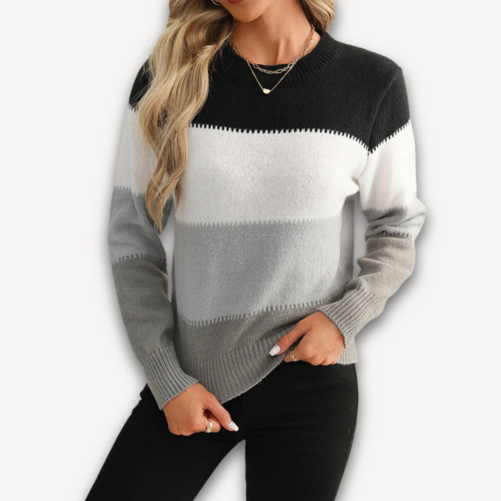 Loravelle Women's Gradient Striped Knit Sweater – Soft, Lightweight, and Stylish for Everyday Wear