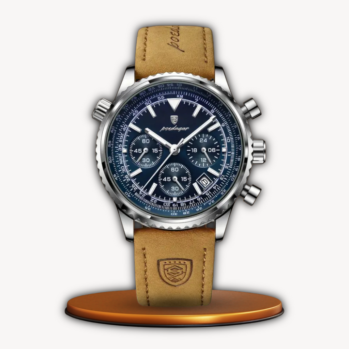 Loravelle | Men's Chronograph Watch – Leather Strap