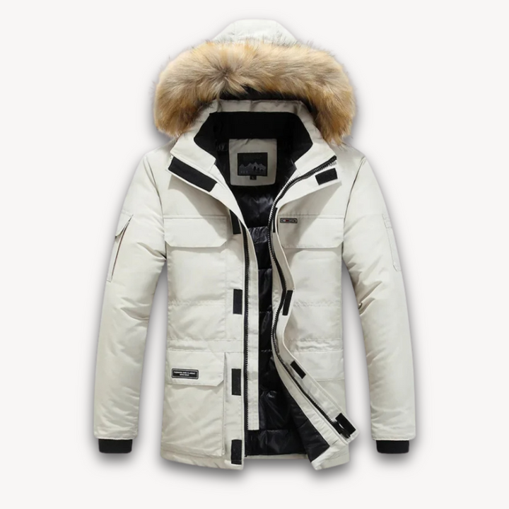 Loravelle | Men's Winter Parka Jacket with Faux Fur Hood - Waterproof