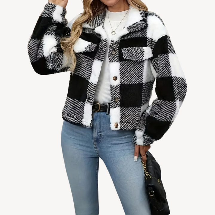 Women's Plaid Sherpa Jacket | Loravelle