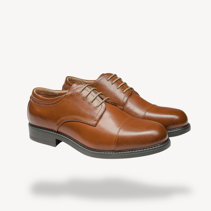 Men's Orthopedic Brown Leather Oxford Dress Shoes | Loravelle