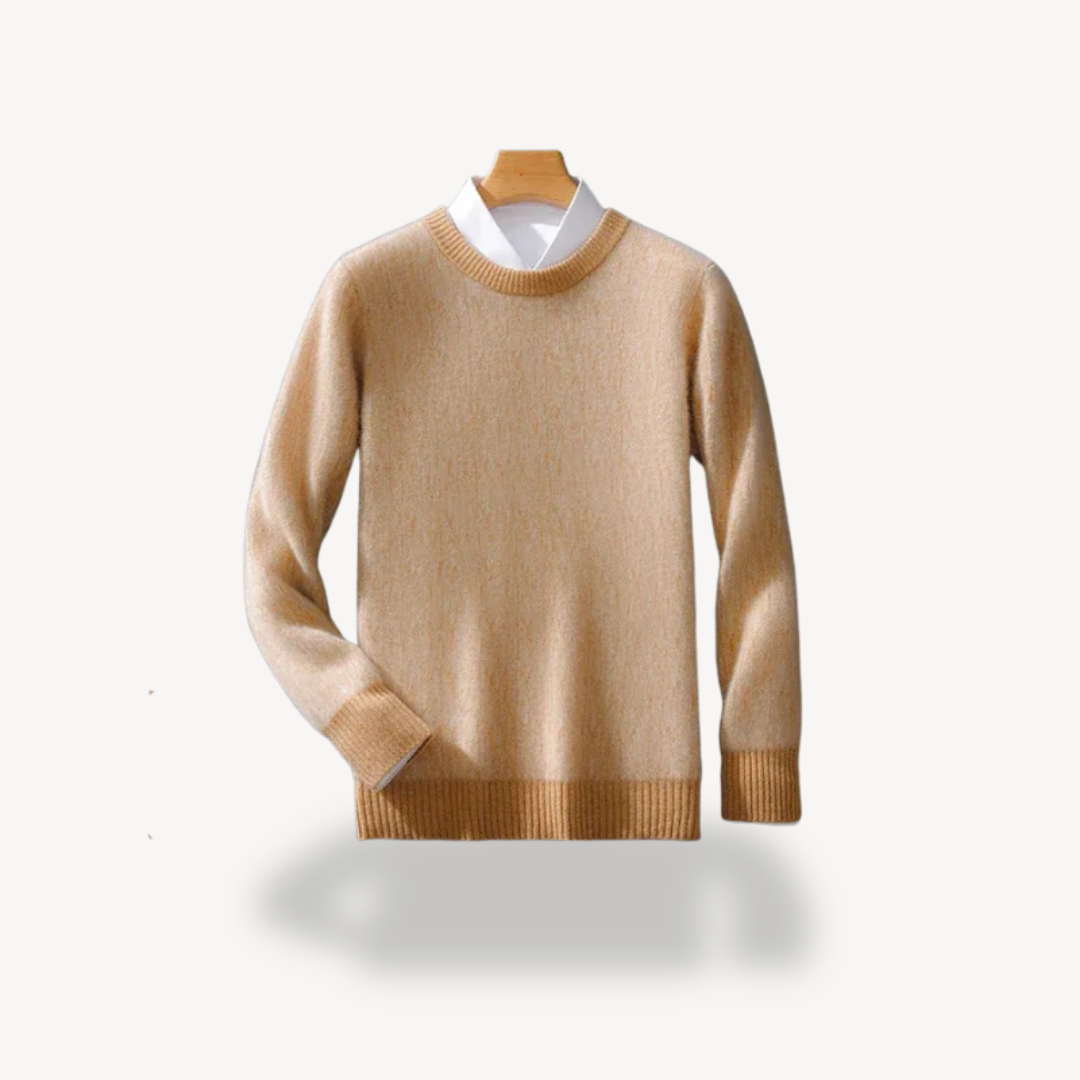 Wool Knitted Crewneck Sweater Men | Loravelle