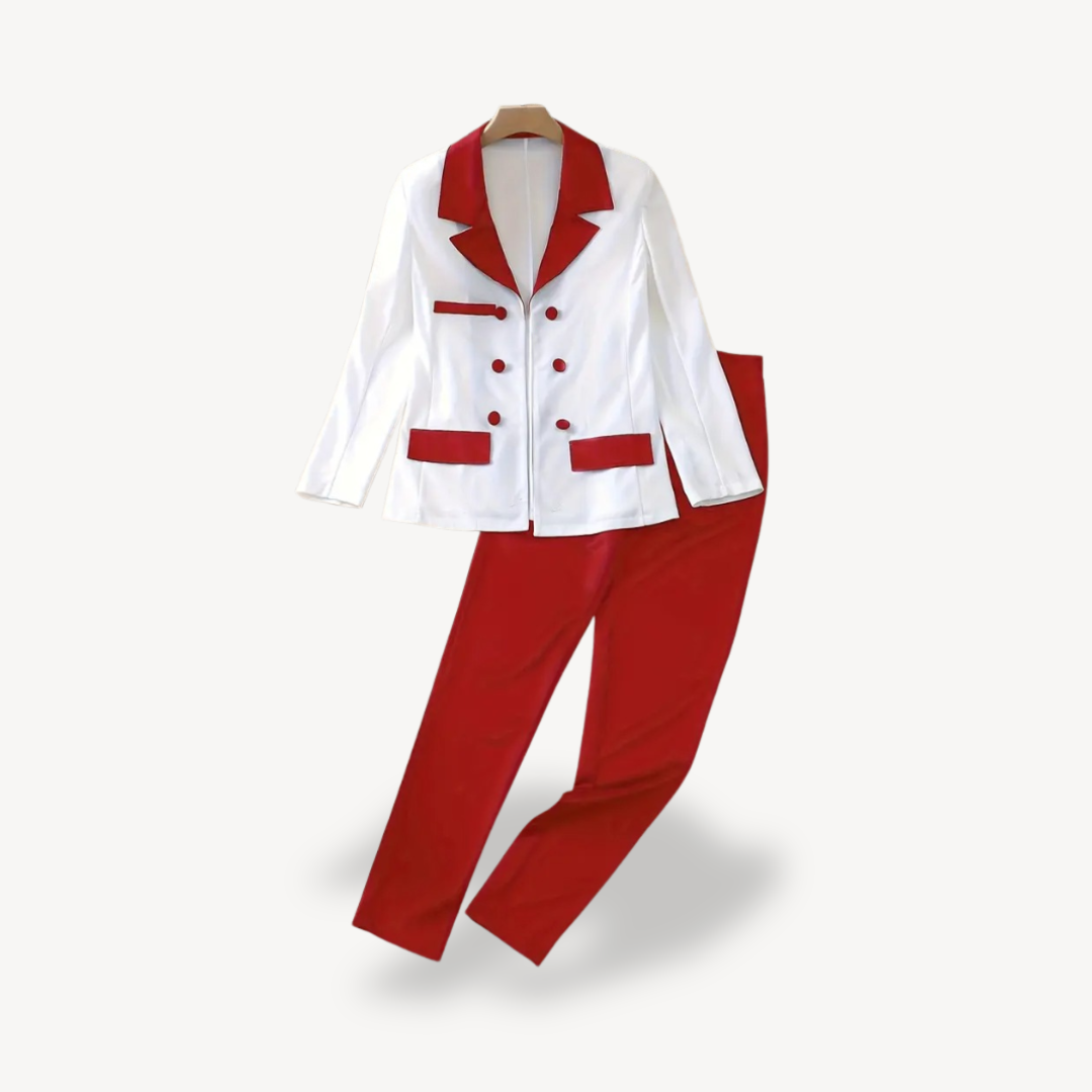 Two-Tone Blazer Pants Set | Loravelle