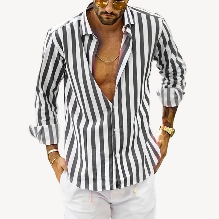 Men's Striped Long Sleeve Shirt | Loravelle