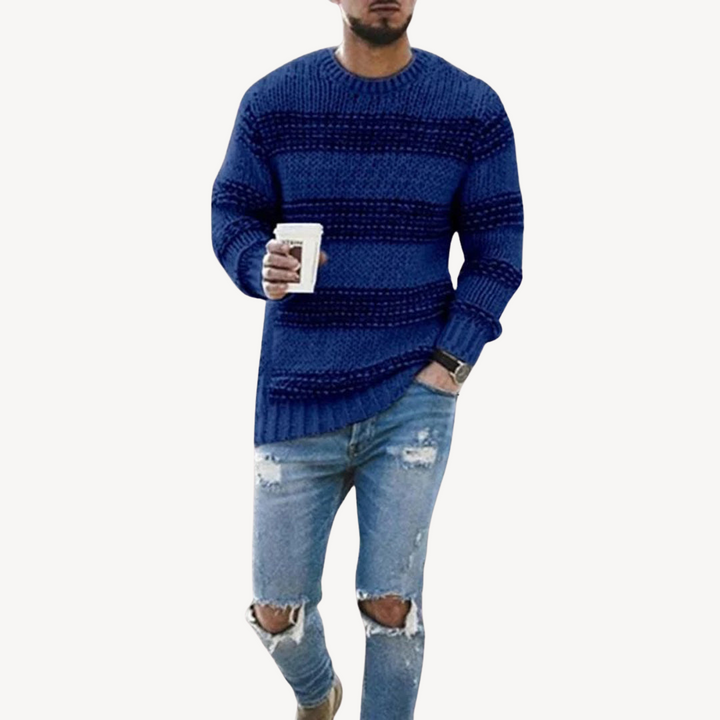 Men's Striped Knitted Sweater | Loravelle