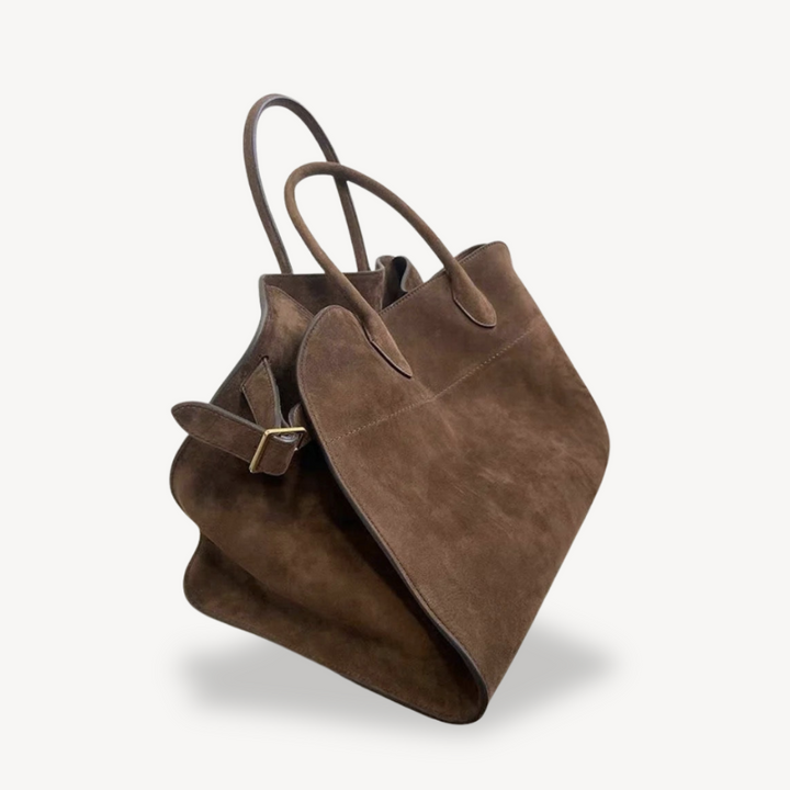 Women's Brown Suede Leather Tote Bag | Loravelle