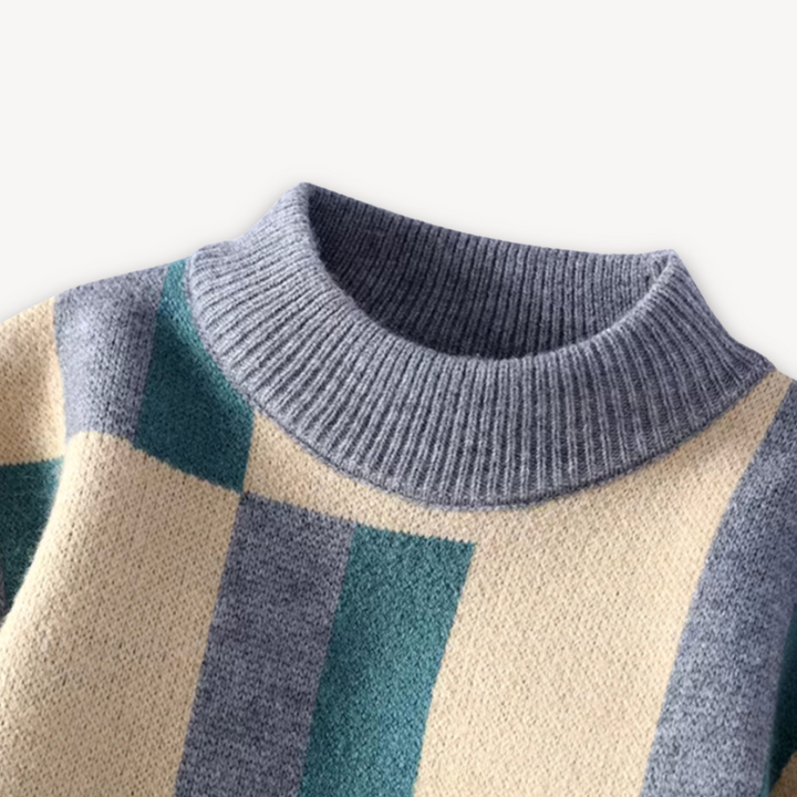 Loravelle | Men's Geometric Knit Sweater - Soft Acrylic Blend, Crew Neck, Long Sleeve