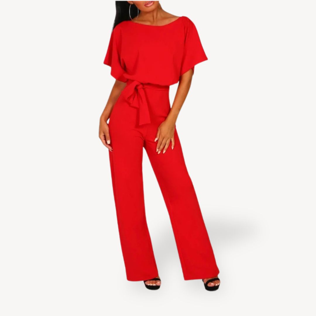Women's Elegant Wide Leg Polyester Jumpsuit | Loravelle