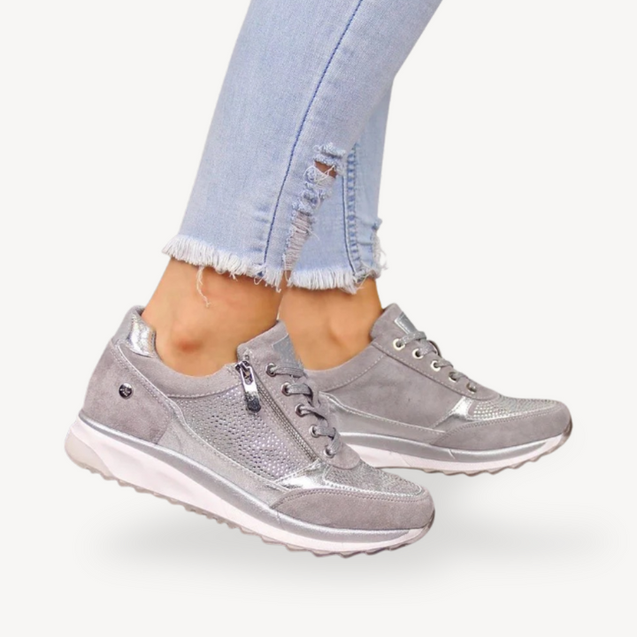 Women's Orthopedic Suede Wedge Sneakers | Loravelle