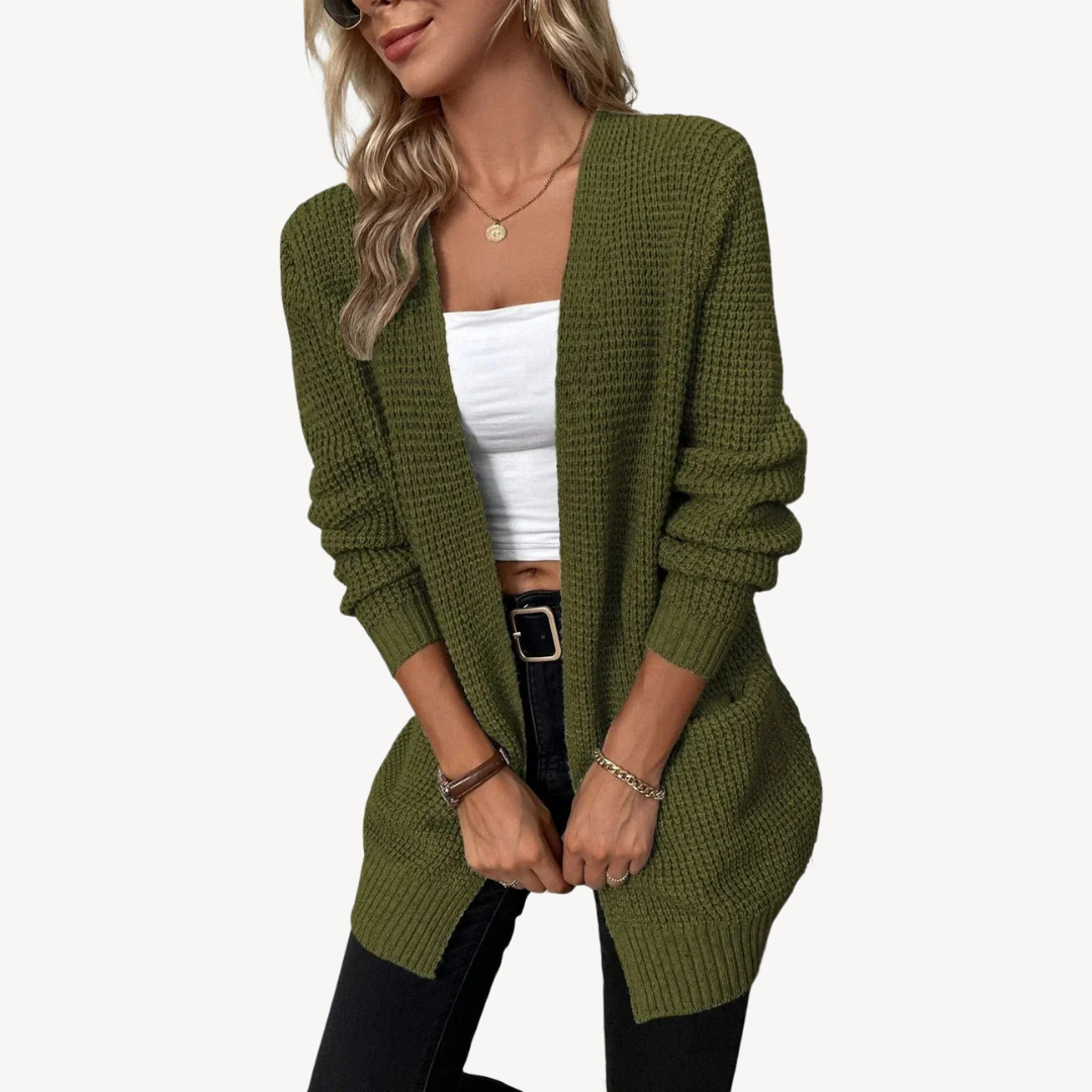 Ribbed Knit Cardigan with Pockets Women | Loravelle
