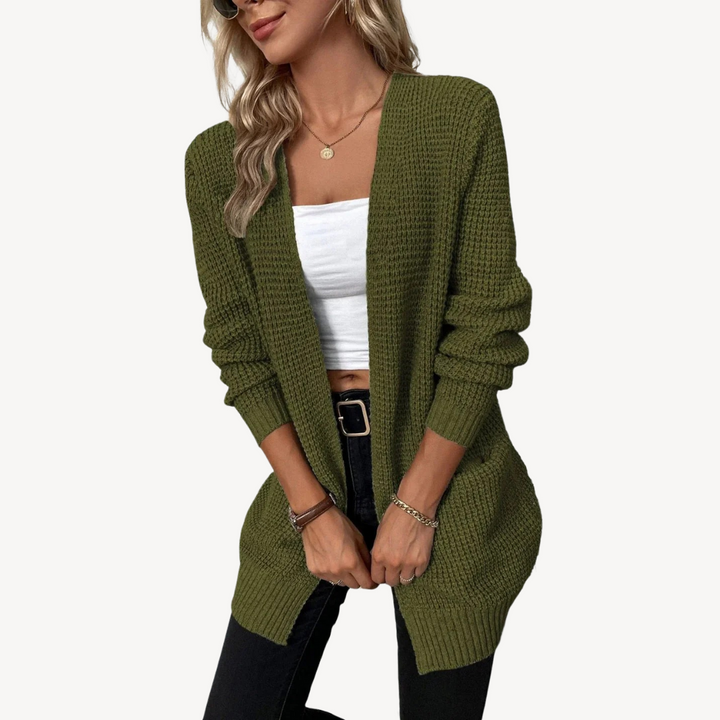 Ribbed Knit Cardigan with Pockets Women | Loravelle