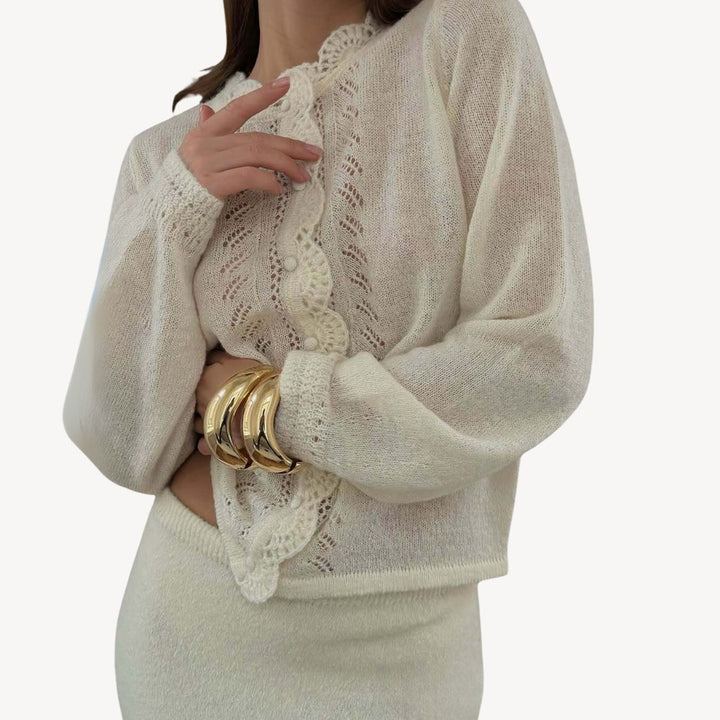 Women's Knit Crochet Lace Cardigan | Loravelle