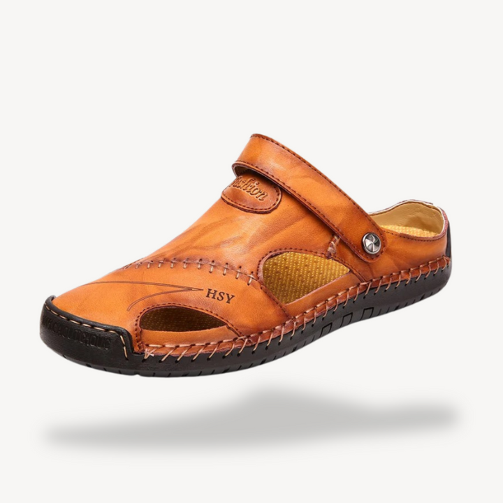 Men's Leather Closed Toe Fisherman Sandals | Loravelle