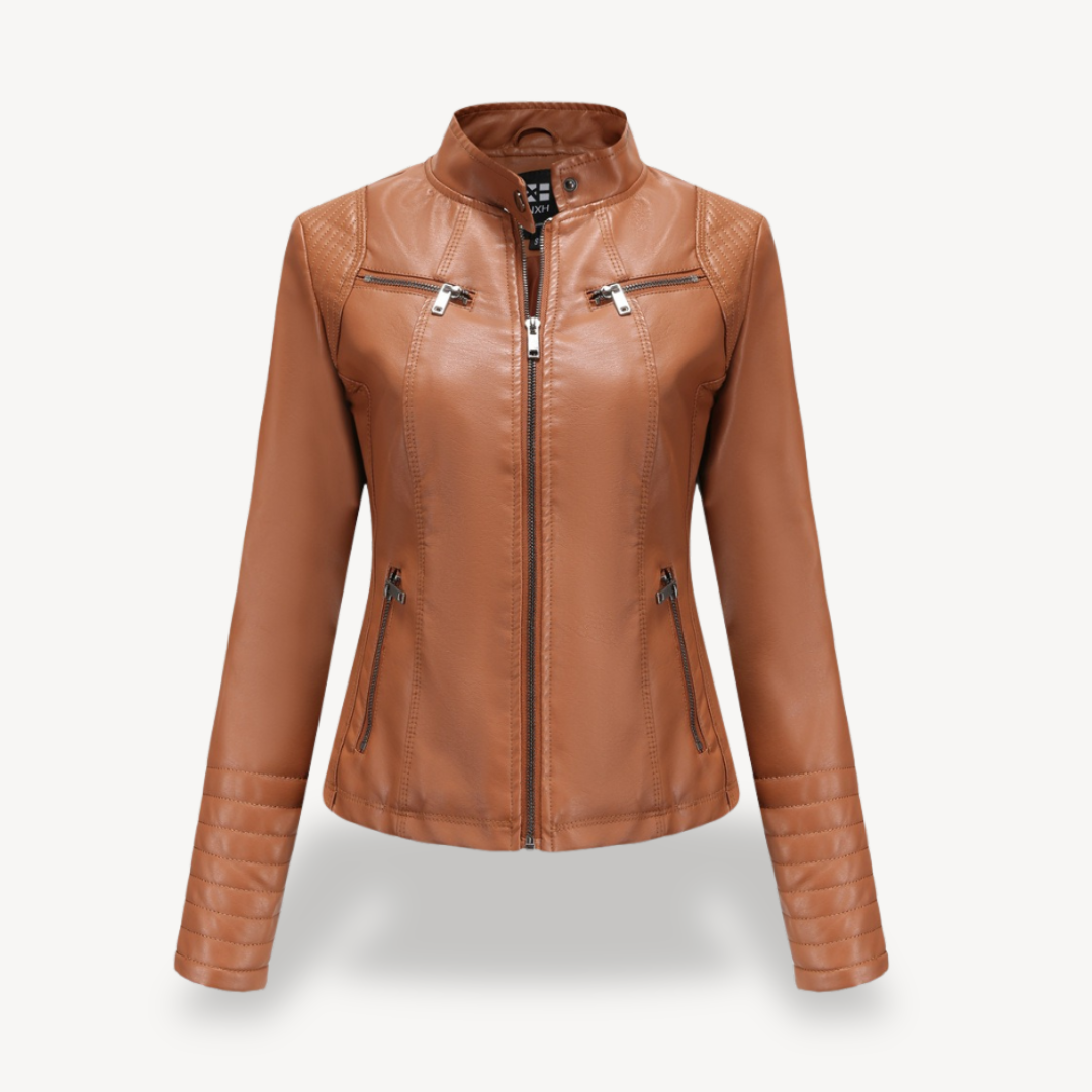 Classic Biker Faux Leather Jacket Women | Loravelle