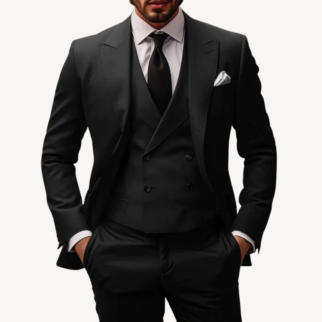 Formal 3-Piece Wool Blend Suit Men | Loravelle