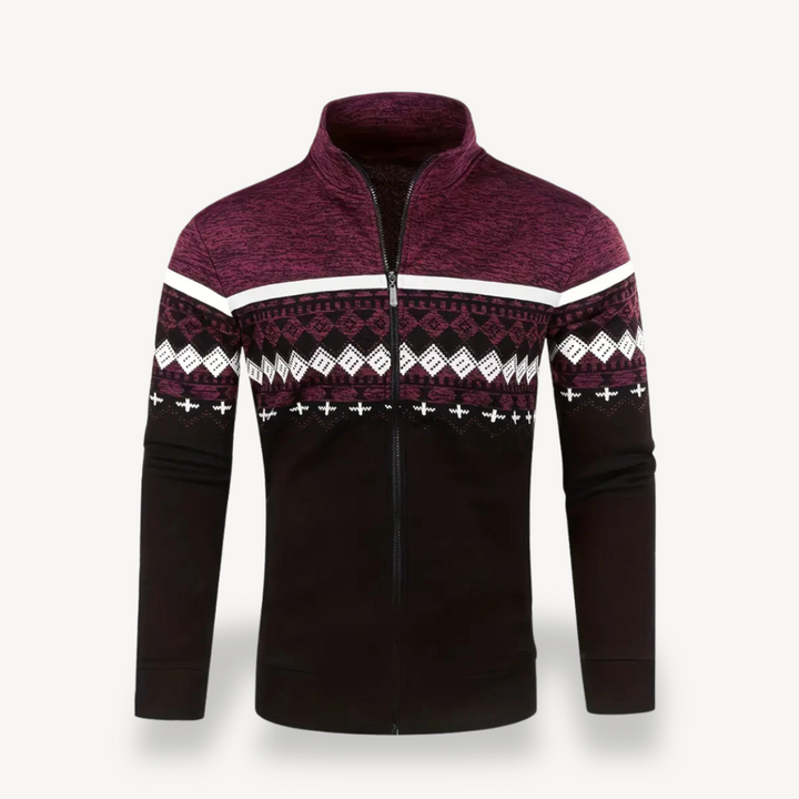 Knitted Stand Collar Jacket Men | Loravelle