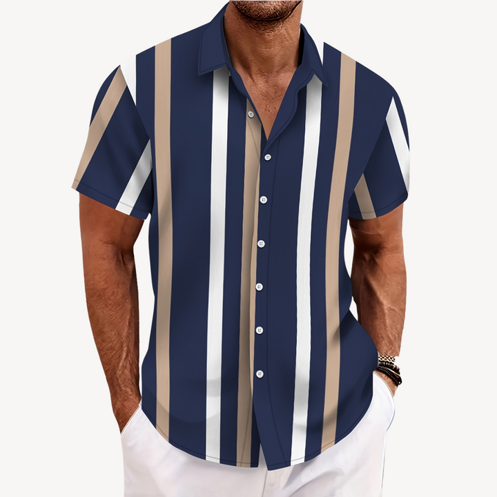 Men's Striped Button-Up Shirt | Loravelle