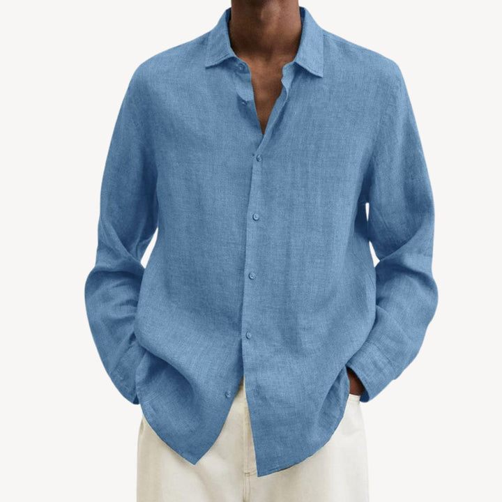 Men's Casual Long Sleeve Linen Shirt | Loravelle