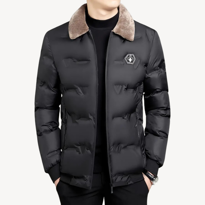 Men's Winter Parka with Faux Fur Hood | Loravelle
