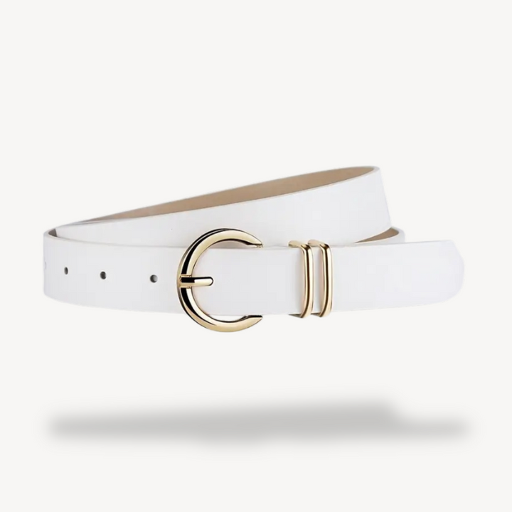 Women's Faux Leather Buckle Belt | Loravelle