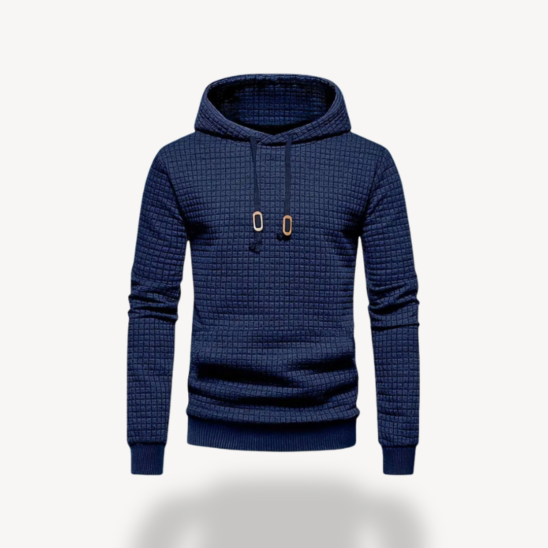 Men's Textured Hoodie Polyester Knit | Loravelle
