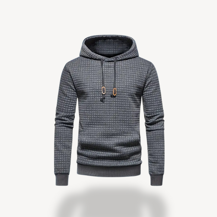 Men's Textured Hoodie Polyester Knit | Loravelle
