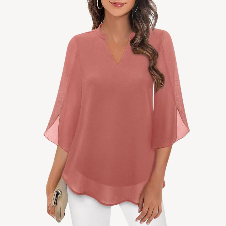 Women's Chiffon Bell Sleeve Blouse | Loravelle