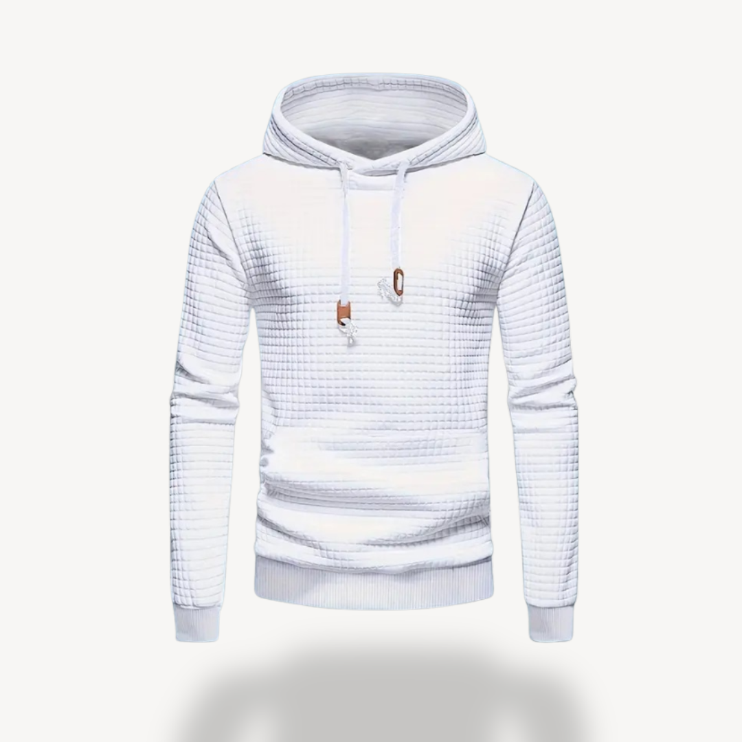 Men's Textured Hoodie Polyester Knit | Loravelle