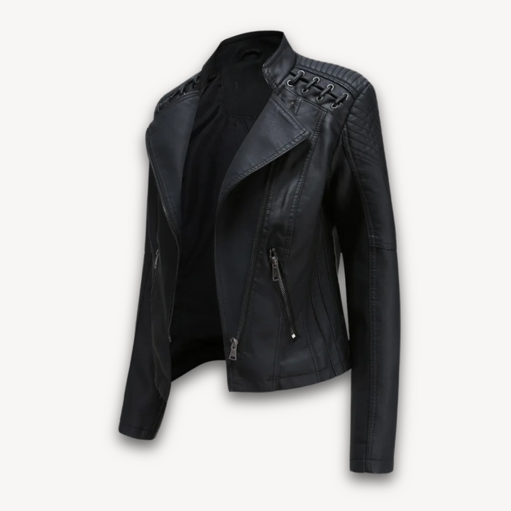 Loravelle | Women's Faux Leather Jacket - Slim Fit Moto Biker Style, Adult Fashion Outerwear