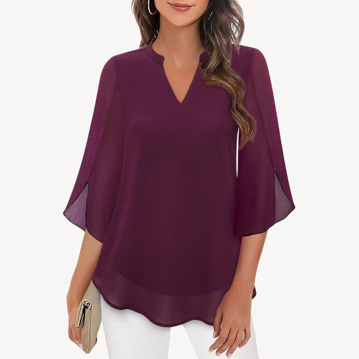 Women's Chiffon Bell Sleeve Blouse | Loravelle