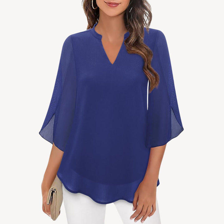 Women's Chiffon Bell Sleeve Blouse | Loravelle