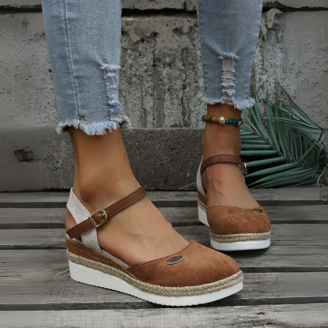 Suede Espadrille Orthopedic Sandals Women | Loravelle