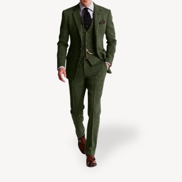 Men’s 3-Piece Wool Tweed Suit | Loravelle