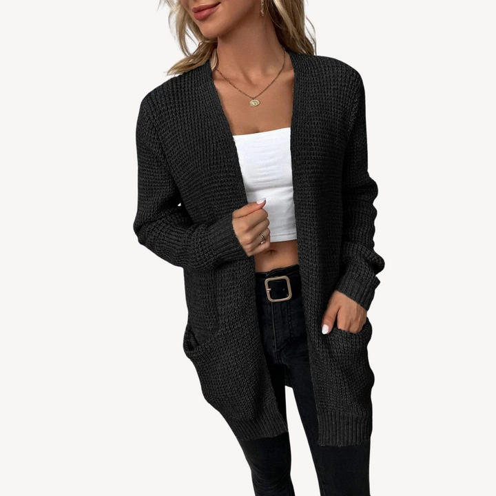 Ribbed Knit Cardigan with Pockets Women | Loravelle