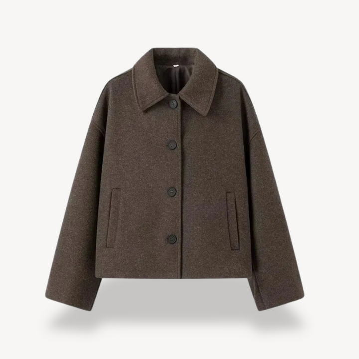 Women's Brown Oversized Short Jacket | Loravelle