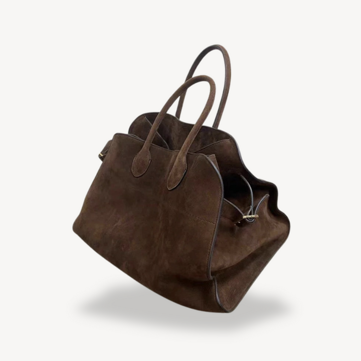 Women's Brown Suede Leather Tote Bag | Loravelle